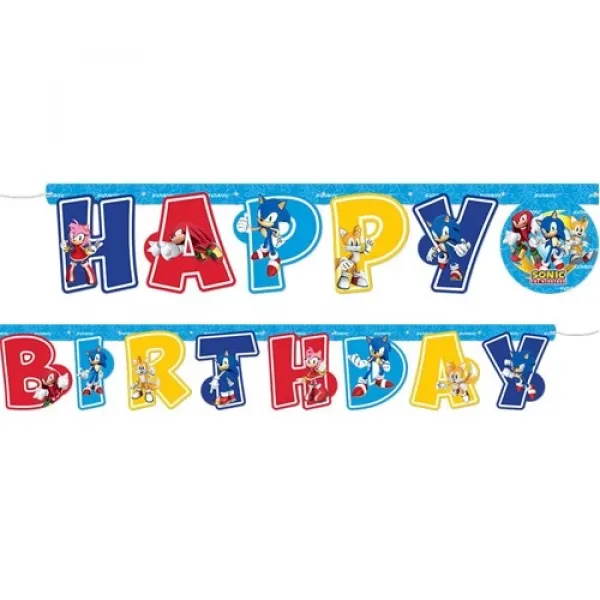Sonic Boom Happy Birthday Yazısı 210 cm