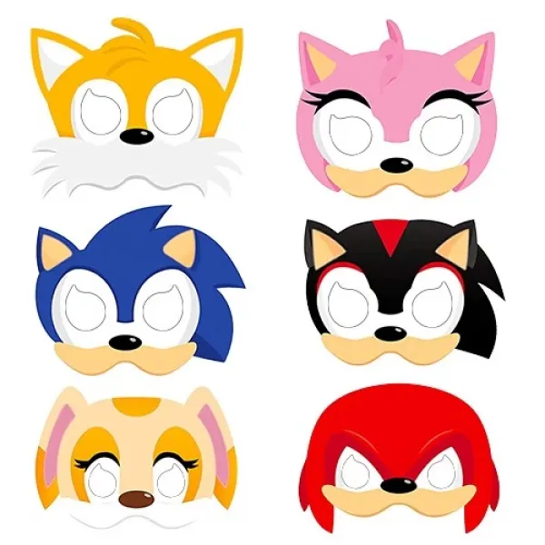 Sonic Boom Kağıt Maske 6 Adet