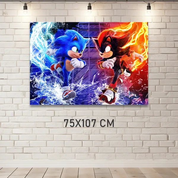 Sonic vs Shadow Doğum Günü Afişi (75x107 cm)