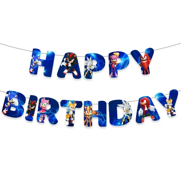 Sonic vs Shadow Happy Birthday Yazısı (170 cm)