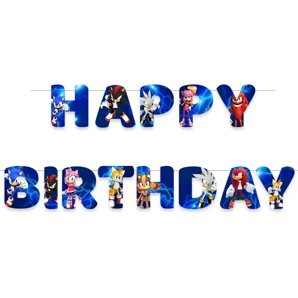 Sonic vs Shadow Happy Birthday Yazısı (170 cm)