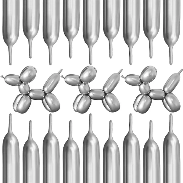 Sosis Balon Gümüş (10 Adet)