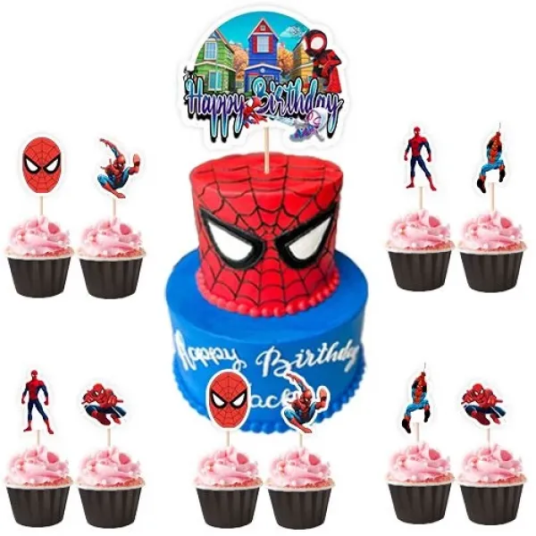 Spiderman Cake Topper Set