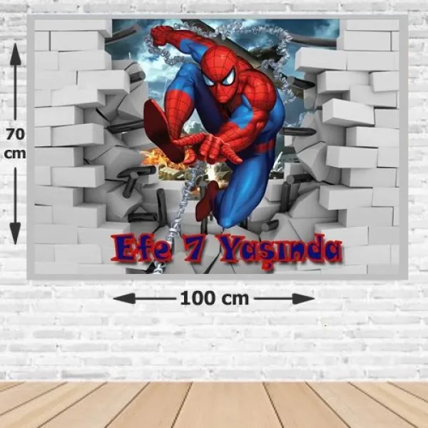 Spiderman Doğum Günü Afişi Fotoğrafsız 70*100 cm