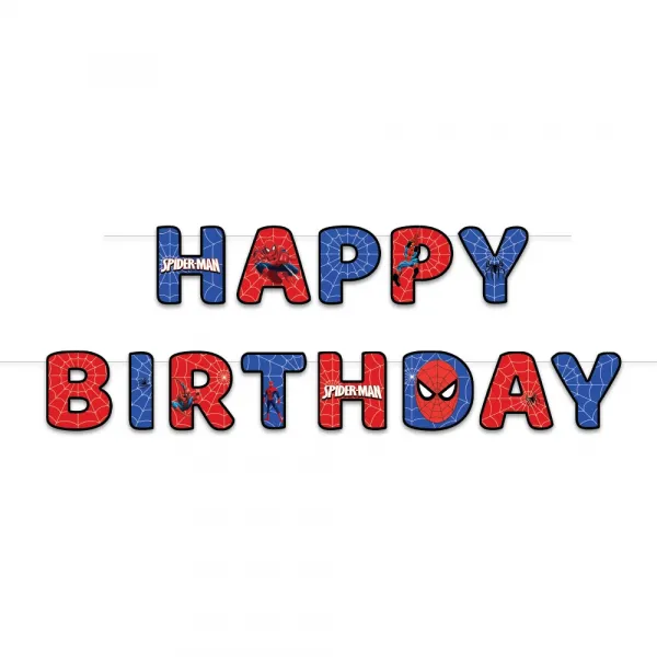 Spiderman Happy Birthday Yazısı (170 cm)