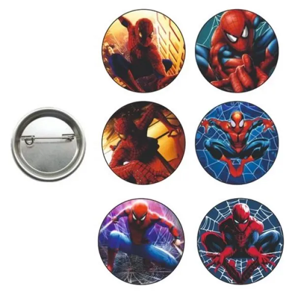 Spiderman Hediyelik Parti Rozeti (6 adet)