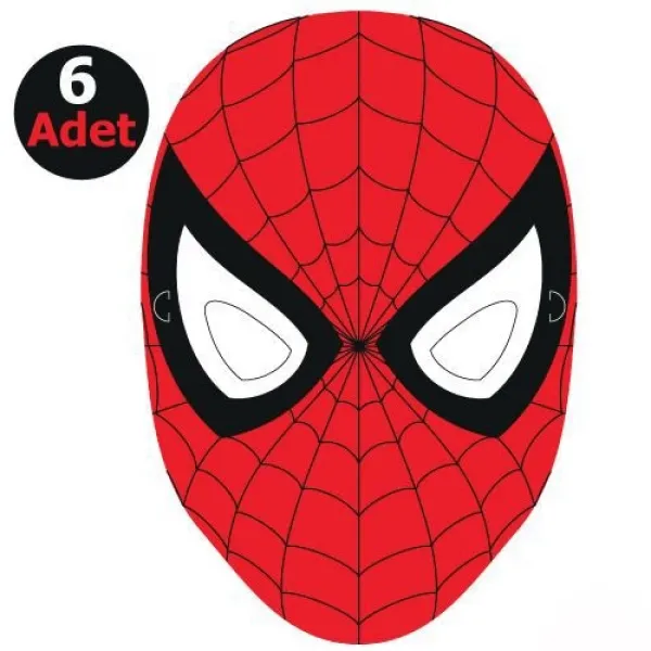 Spiderman Kağıt Maske (6 adet)