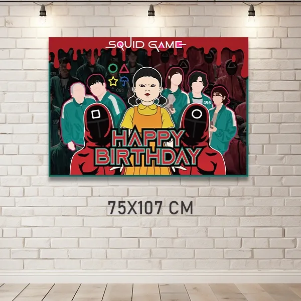 Squid Game Doğum Günü Afişi (75x107 cm)