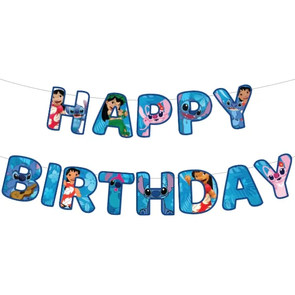 Stitch Temalı Happy Birthday Yazısı (170 cm)