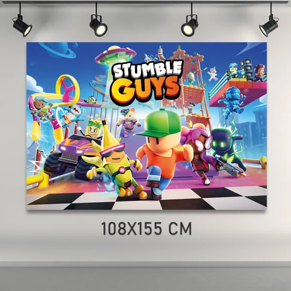 Stumble Guys Doğum Günü Parti Afişi (108x155 cm)