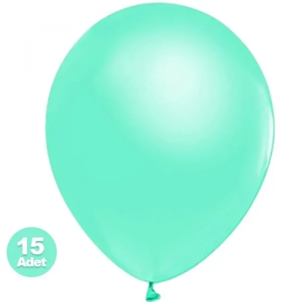 Su Yeşili Metalik Balon 15 Adet