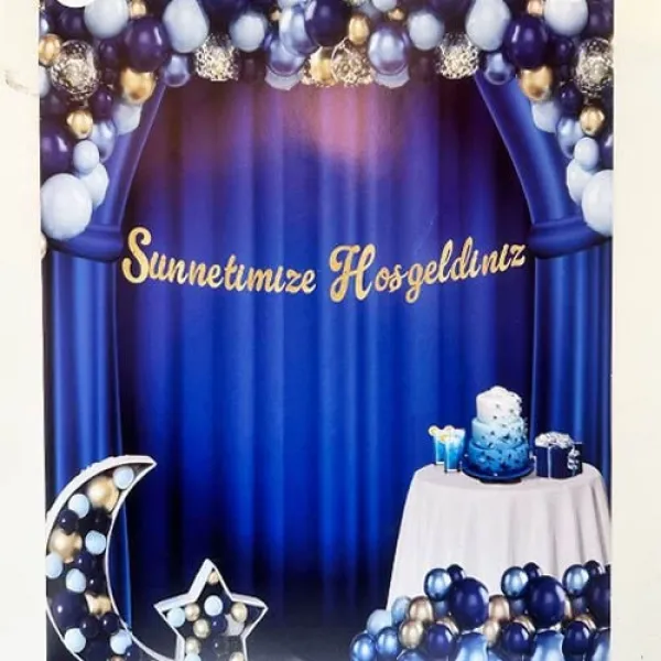 Sünnetime Hoş Geldiniz Kaligrafi Yazı Gold 170 cm