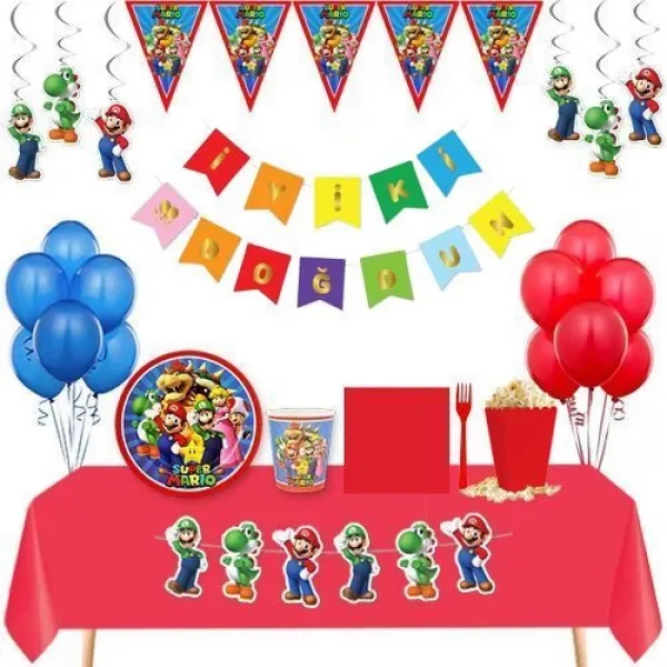 Super Mario 24 Kişilik Full Parti Seti