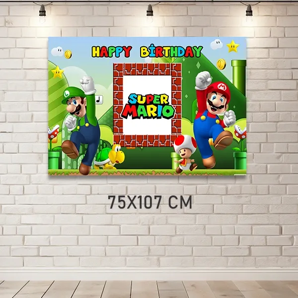 Süper Mario Doğum Günü Afişi (75x107 cm)