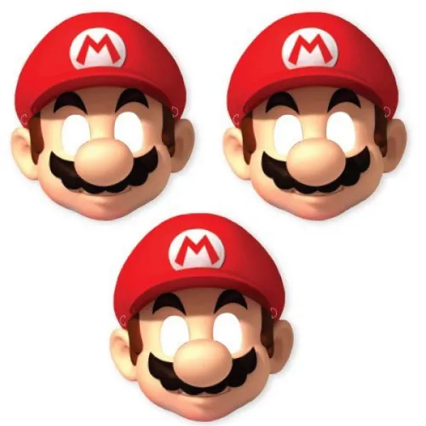 Süper Mario Kağıt Maske 6 Adet