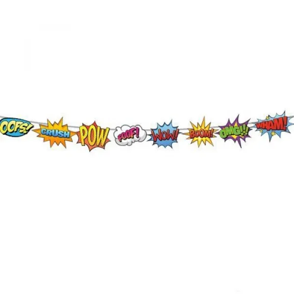 SuperHero Comics Dekoratif Banner 140x17 cm