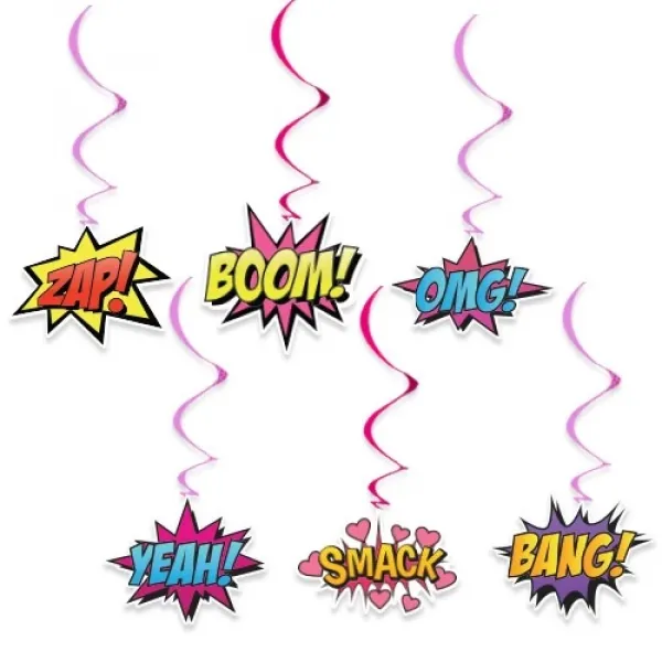 SuperHero Girl Comics Asma Süs 6 Adet