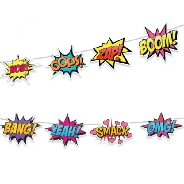 SuperHero Girl Comics Dekoratif Banner 140x17 cm