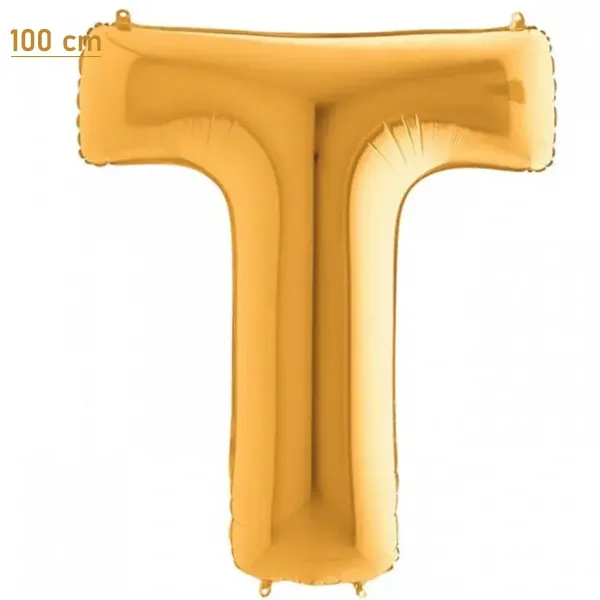 T - Harf Folyo Balon – Gold – 100 cm (40 inch)