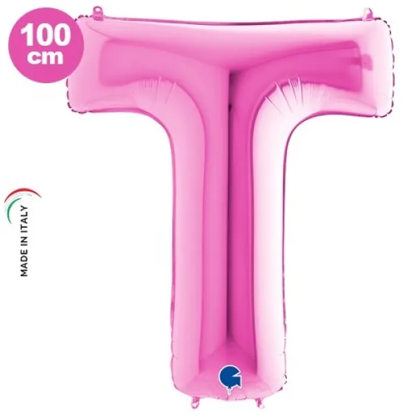 T Harf Folyo Balon – Pembe – 100 cm (40 inch)