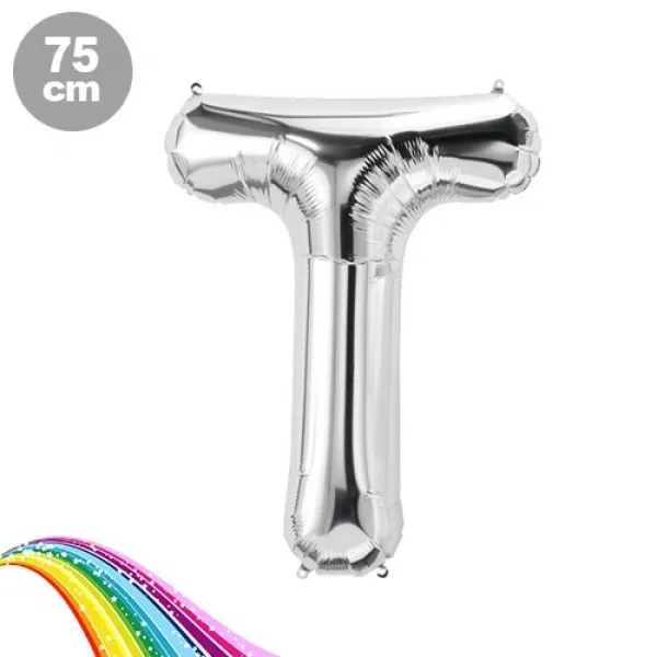 T - Harfi Folyo Balon Gümüş (75 cm)