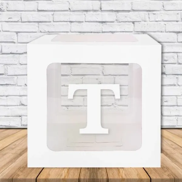 T - Harfi Şeffaf Kutu Beyaz 25 cm