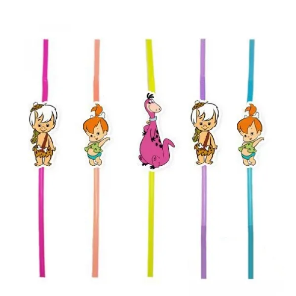 Taş Devri Çakıltaş/Bambam Artistik Pipet 10 Adet