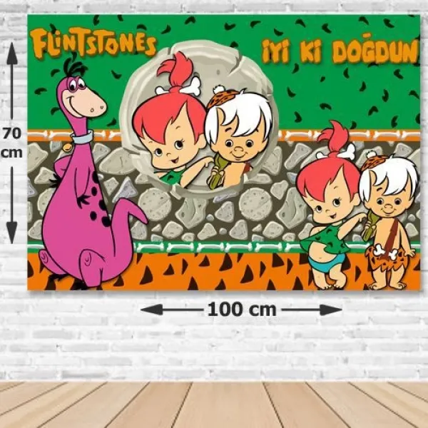 Taş Devri Çakıltaş/Bambam Doğum Günü Parti Afişi 70x100 cm