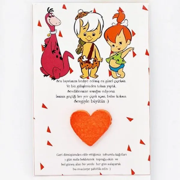 Taş Devri Çakıltaş/Bambam Hediyelik Tohum Kartı 5 adet