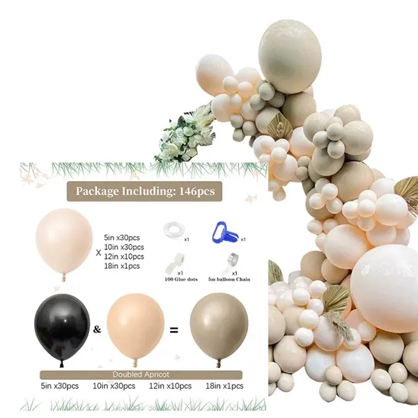 Ten Ve Siyah Renkli Balon Zinciri