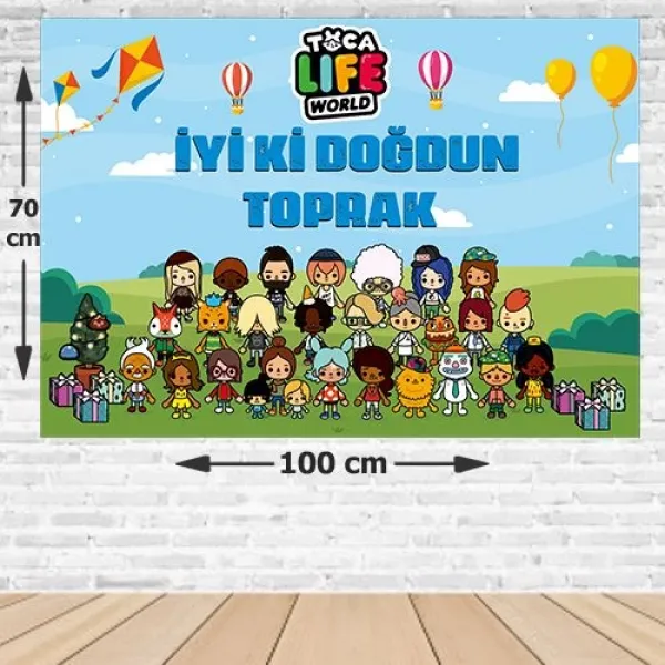 Toca Boca Doğum Günü Afişi Fotosuz 70*100 cm