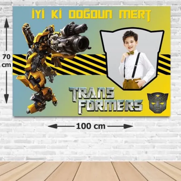 Transformers Doğum Günü Parti Afişi 70*100 cm