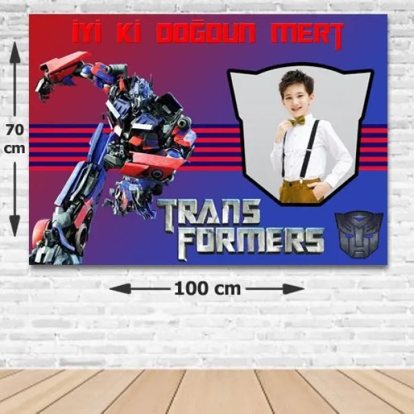 Transformers Doğum Günü Parti Afişi 70*100 cm