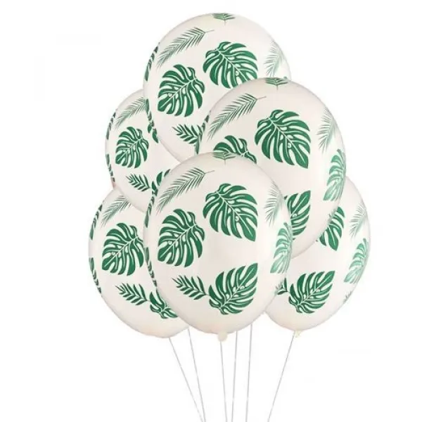 Tropikal Yaprak Desenli Balon (10 Adet)