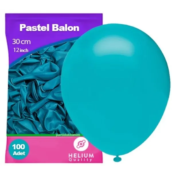 Turkuaz Pastel Balon 100 Adet