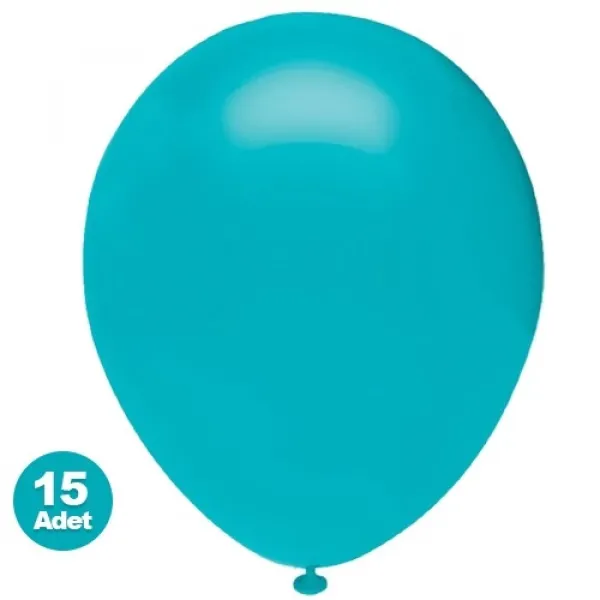 Turkuaz Pastel Balon 15 Adet