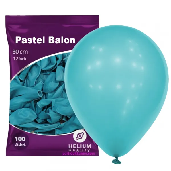 Turkuaz Pastel Balon (100 Adet)