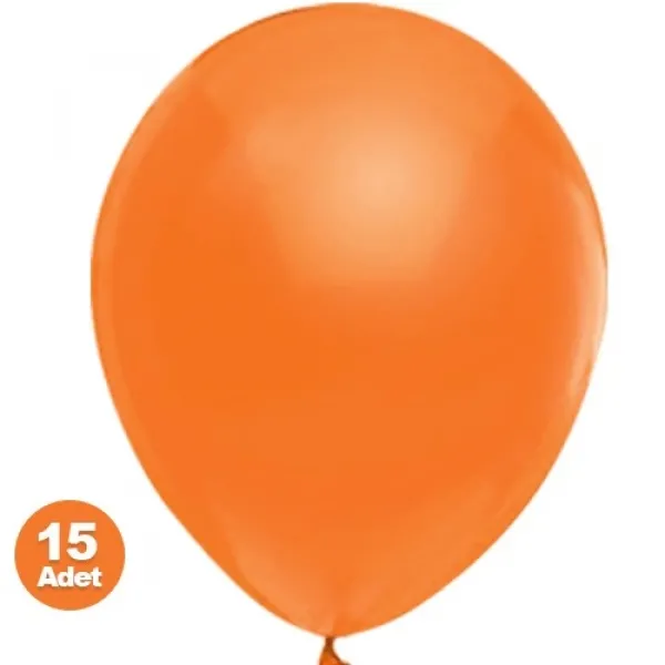 Turuncu Balon Metalik 15 Adet