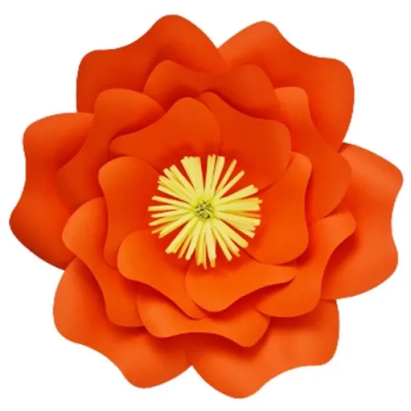 Turuncu Kağıt Çiçek (Gül Kalıp) 1 Adet 30 cm