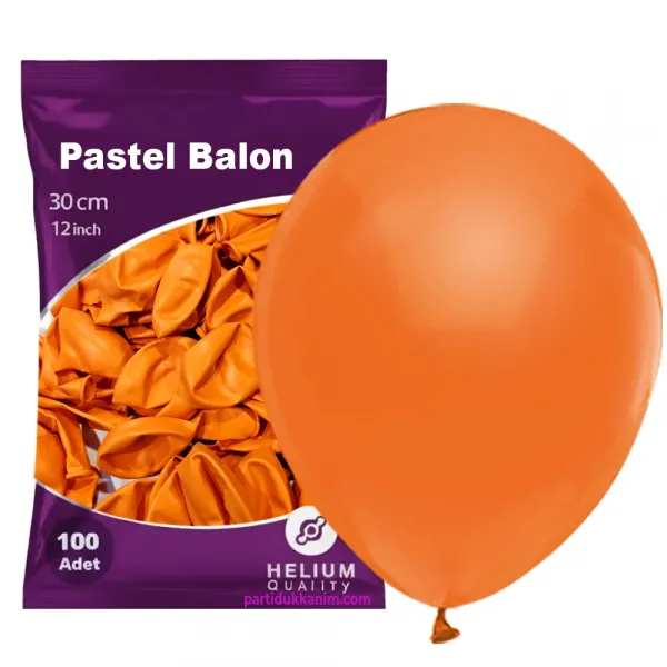 Turuncu Pastel Balon 100 Adet