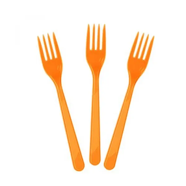Turuncu Plastik Çatal Lüks (25 adet)