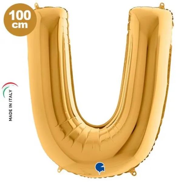 U Harf Folyo Balon – Gold – 100 cm (40 inch)
