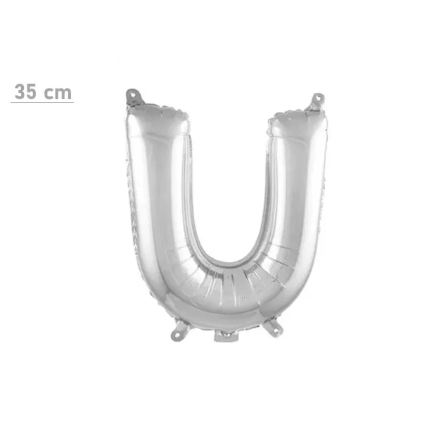 U Harf Folyo Balon – Gümüş – (35 cm - 16 inch)