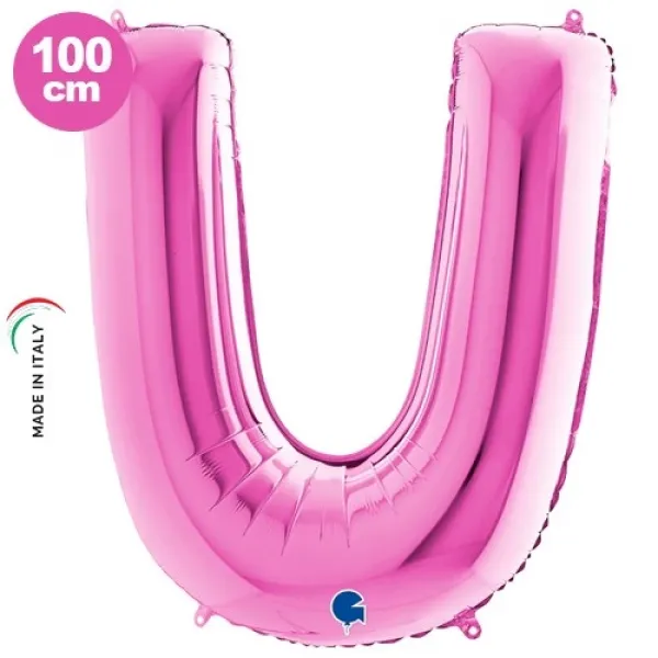 U Harf Folyo Balon – Pembe – 100 cm (40 inch)