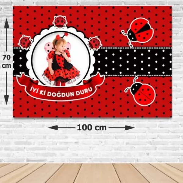 Uğur Böceği Kişiye Özel Parti Afişi 70*100 cm