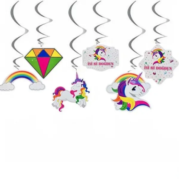 Unicorn Asmalı Tavan Süsü (6 Adet)