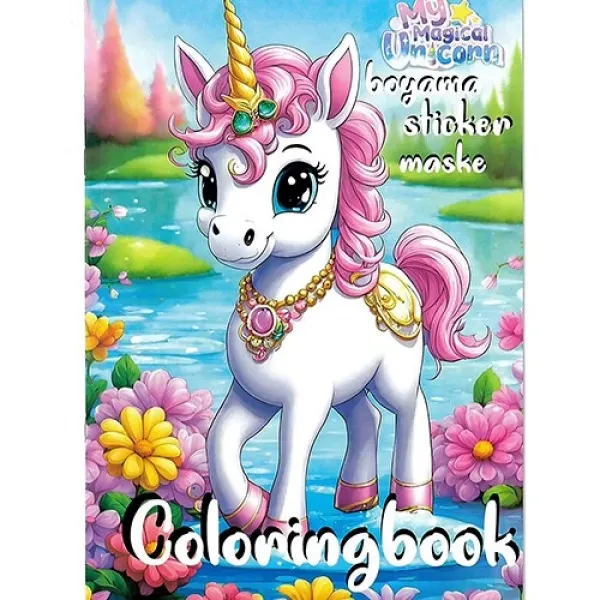16 Sayfa Unicorn Boyama Kitabı Stickerlı 1 Adet