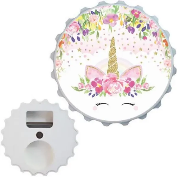Unicorn Çiçekli Açacak Magnet 7cm
