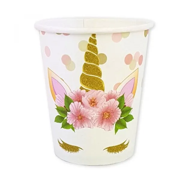 Unicorn Çiçekli Bardak (8 adet)