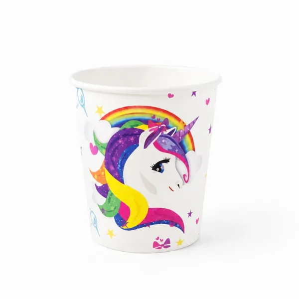 Unicorn Gökkuşağı Karton Bardak (8 adet)